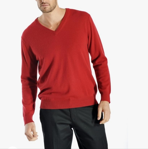 Columbia Other - Columbia reddish_orange Cashmere blend Classic Pullover V-Neck Sweater